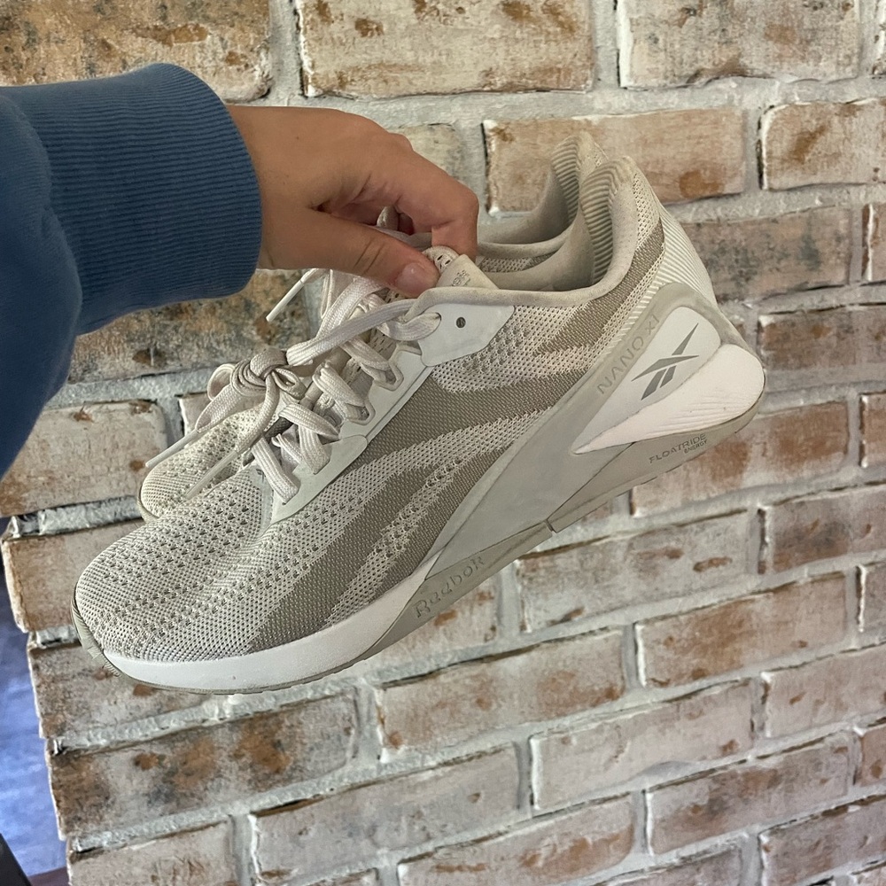 White/gray Reebok Nano X1
